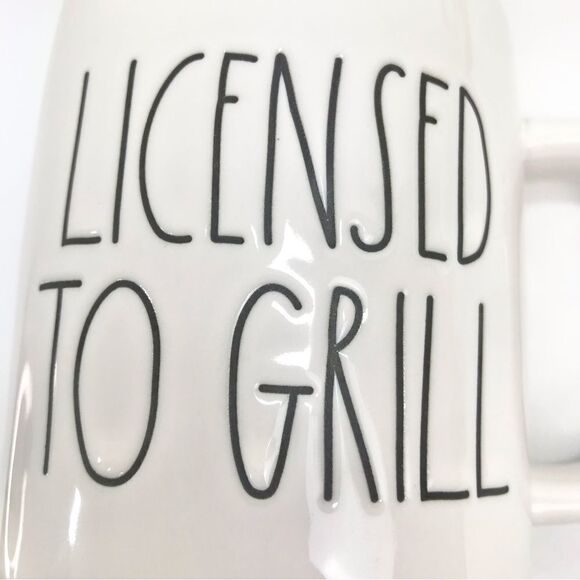 Rae Dunn Licensed to Grill White Black Script Ceramic Coffee Tea Mug - Picture 4 of 11